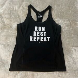 Old Navy Active Graphic Black White Racerback Tank Top Size Small